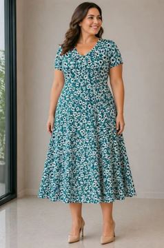 Picture of PRINTED DRESS STRETCH A LINE